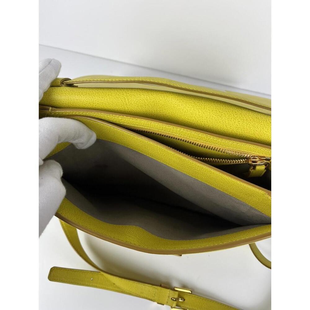 Tom Ford Peccary Suede Chrome Natalia Yellow Shoulder Bag Size Medium - Picture 9 of 13